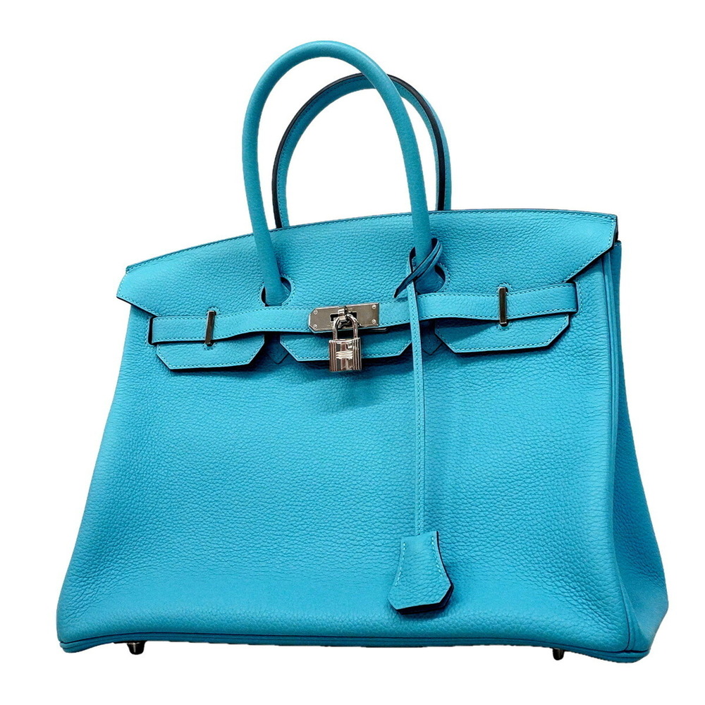 Hermes Birkin 35 Togo Turquoise Handbag, C Stamp, Women's